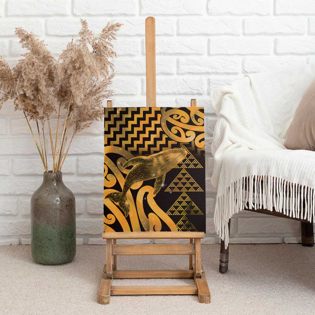 Humpback Whale Matariki New Zealand Canvas Wall Art NZ Maori Paikea Poutama Luxury Gold