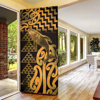 Humpback Whale Matariki New Zealand Door Cover NZ Maori Paikea Poutama Luxury Gold LT14 - Polynesian Pride