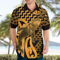 Humpback Whale Matariki New Zealand Hawaiian Shirt NZ Maori Paikea Poutama Luxury Gold LT14 - Polynesian Pride
