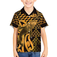 Humpback Whale Matariki New Zealand Hawaiian Shirt NZ Maori Paikea Poutama Luxury Gold LT14 - Polynesian Pride