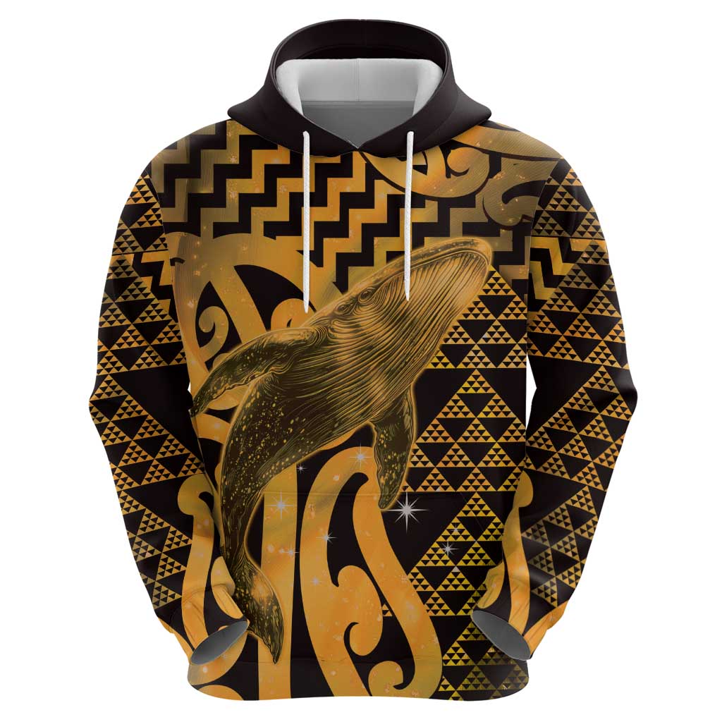 Humpback Whale Matariki New Zealand Hoodie NZ Maori Paikea Poutama Luxury Gold LT14 - Polynesian Pride