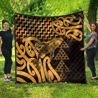 Humpback Whale Matariki New Zealand Quilt NZ Maori Paikea Poutama Luxury Gold LT14 - Polynesian Pride
