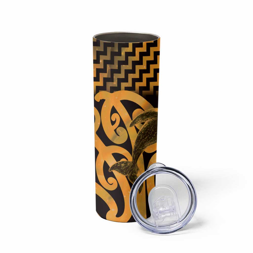 Humpback Whale Matariki New Zealand Skinny Tumbler NZ Maori Paikea Poutama Luxury Gold LT14 - Polynesian Pride