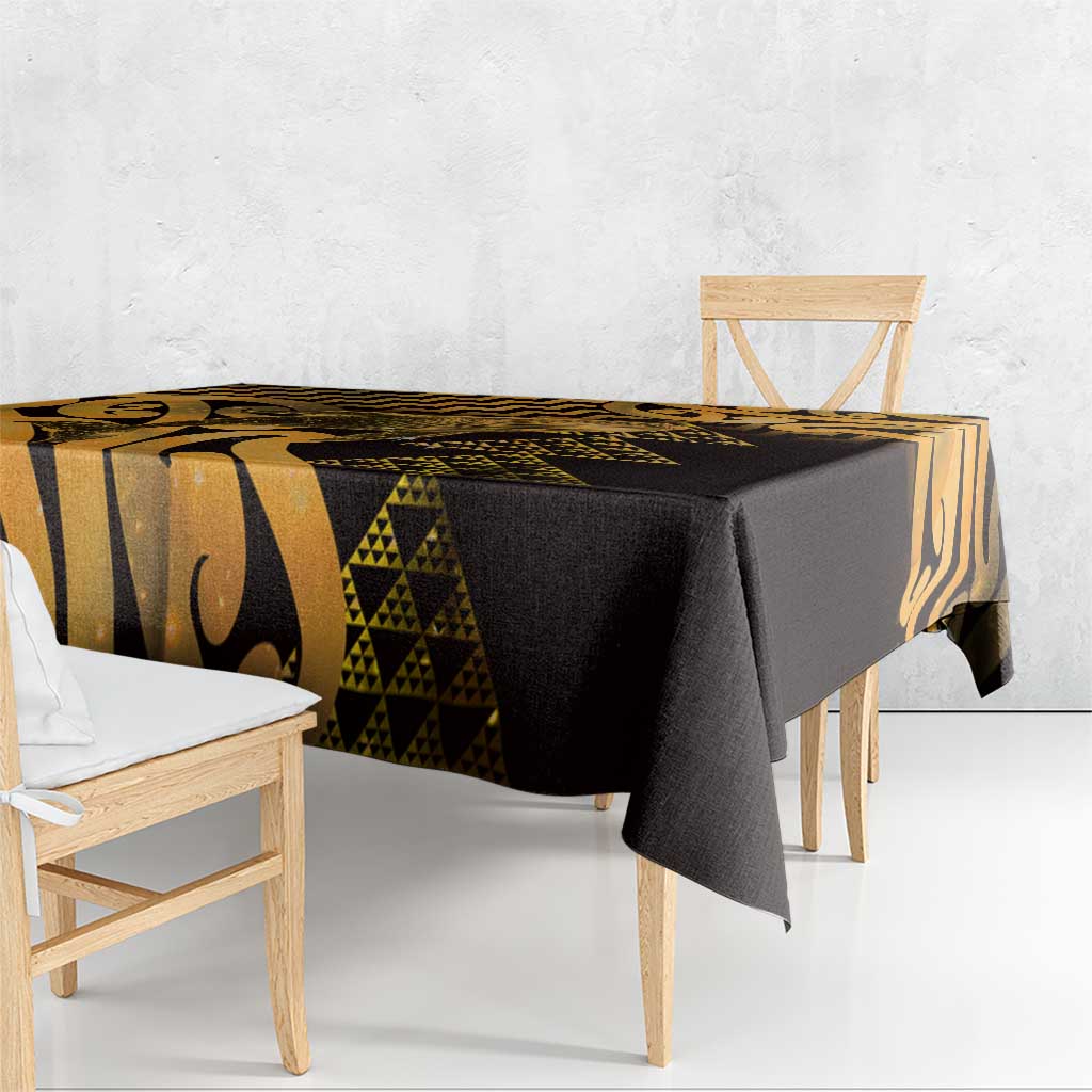 Humpback Whale Matariki New Zealand Tablecloth NZ Maori Paikea Poutama Luxury Gold LT14 - Polynesian Pride