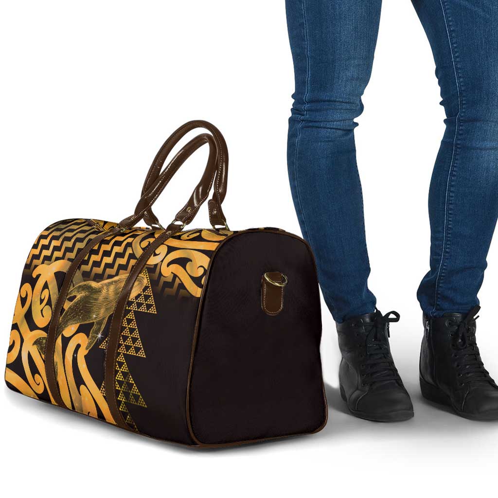 Humpback Whale Matariki New Zealand Travel Bag NZ Maori Paikea Poutama Luxury Gold LT14 - Polynesian Pride