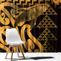 Humpback Whale Matariki New Zealand Window Curtain NZ Maori Paikea Poutama Luxury Gold