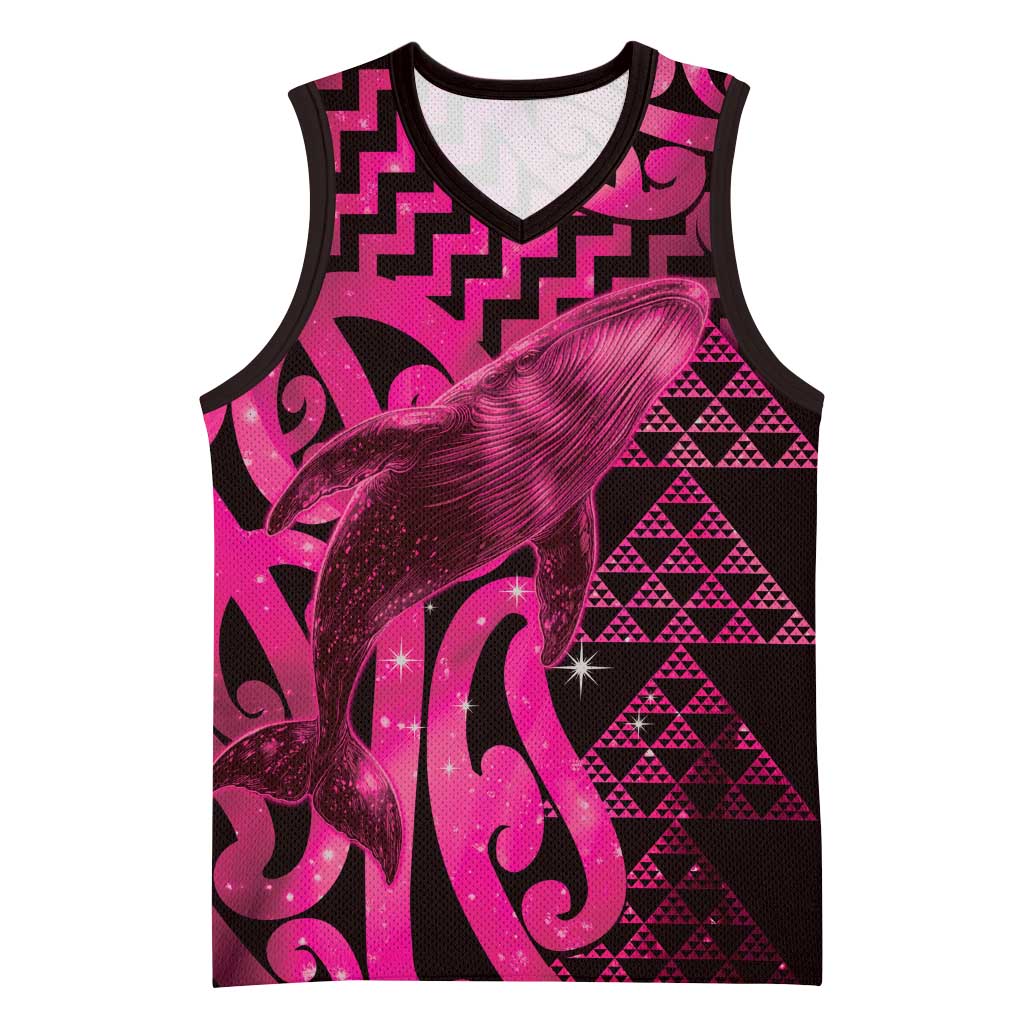 Humpback Whale Matariki New Zealand Basketball Jersey NZ Maori Paikea Poutama Luxury Pink