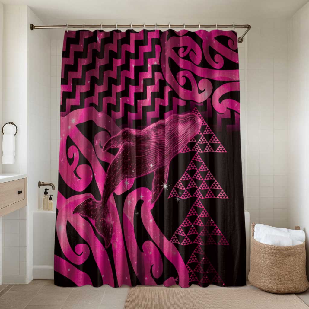 Humpback Whale Matariki New Zealand Bathroom Set NZ Maori Paikea Poutama Luxury Pink