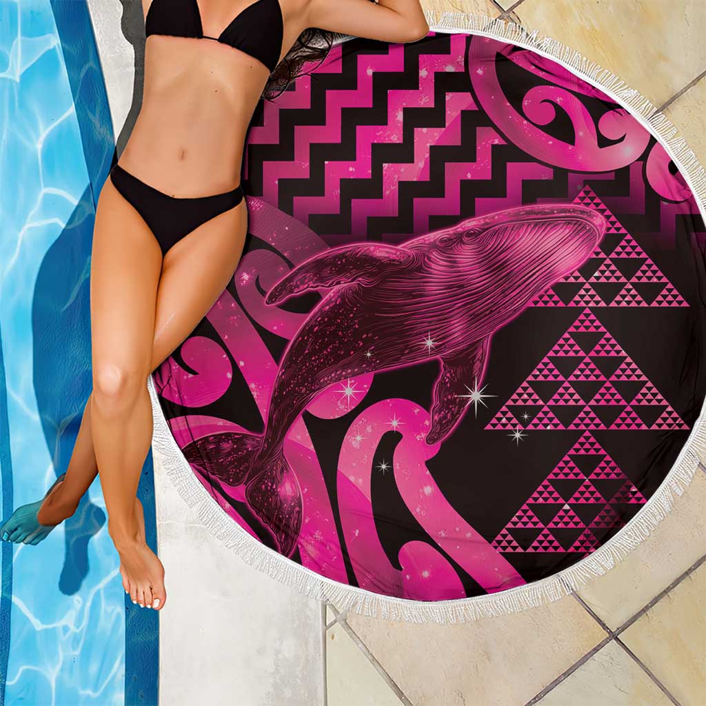 Humpback Whale Matariki New Zealand Beach Blanket NZ Maori Paikea Poutama Luxury Pink