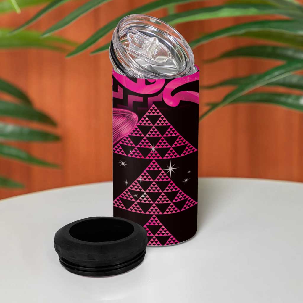 Humpback Whale Matariki New Zealand 4 in 1 Can Cooler Tumbler NZ Maori Paikea Poutama Luxury Pink LT14 - Polynesian Pride