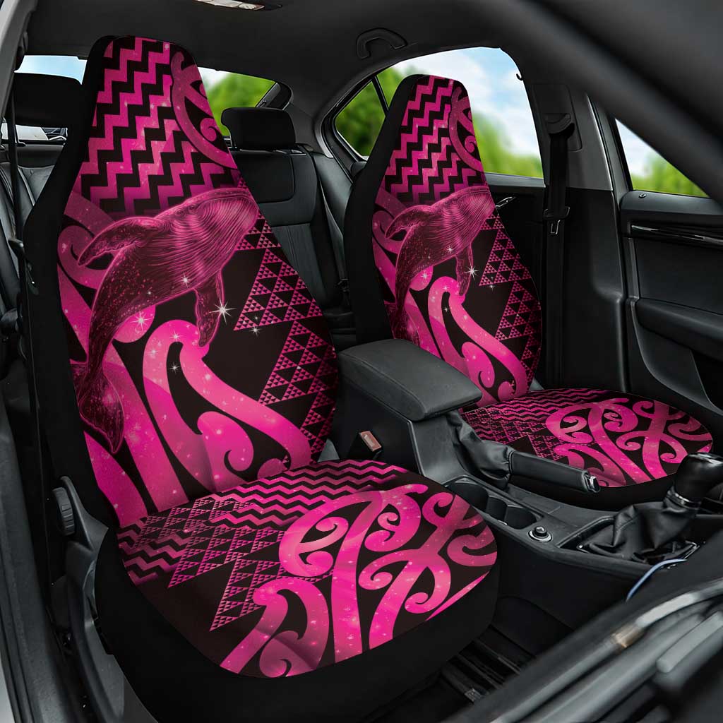 Humpback Whale Matariki New Zealand Car Seat Cover NZ Maori Paikea Poutama Luxury Pink LT14 One Size Pink - Polynesian Pride