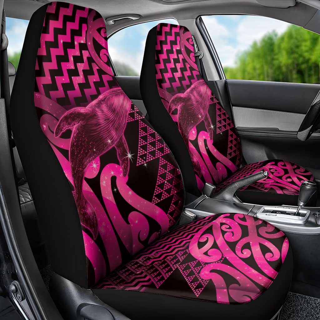 Humpback Whale Matariki New Zealand Car Seat Cover NZ Maori Paikea Poutama Luxury Pink LT14 - Polynesian Pride