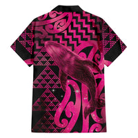 Humpback Whale Matariki New Zealand Family Matching Off Shoulder Maxi Dress and Hawaiian Shirt NZ Maori Paikea Poutama Luxury Pink LT14 - Polynesian Pride