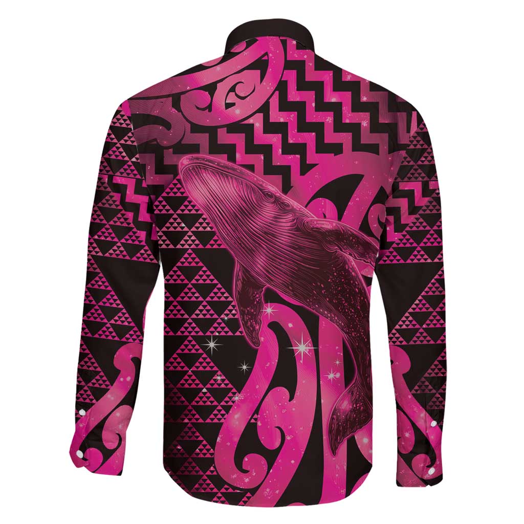 Humpback Whale Matariki New Zealand Family Matching Puletasi and Hawaiian Shirt NZ Maori Paikea Poutama Luxury Pink LT14 - Polynesian Pride