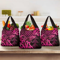 Humpback Whale Matariki New Zealand Grocery Bag NZ Maori Paikea Poutama Luxury Pink