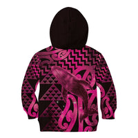 Humpback Whale Matariki New Zealand Kid Hoodie NZ Maori Paikea Poutama Luxury Pink LT14 - Polynesian Pride