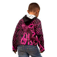 Humpback Whale Matariki New Zealand Kid Hoodie NZ Maori Paikea Poutama Luxury Pink LT14 - Polynesian Pride