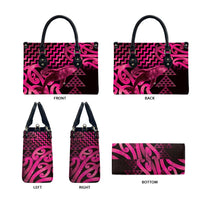 Humpback Whale Matariki New Zealand Leather Bag NZ Maori Paikea Poutama Luxury Pink