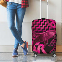 Humpback Whale Matariki New Zealand Luggage Cover NZ Maori Paikea Poutama Luxury Pink LT14 - Polynesian Pride