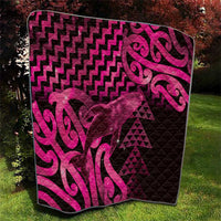 Humpback Whale Matariki New Zealand Quilt NZ Maori Paikea Poutama Luxury Pink