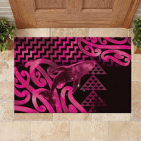 Humpback Whale Matariki New Zealand Rubber Doormat NZ Maori Paikea Poutama Luxury Pink LT14 Pink - Polynesian Pride