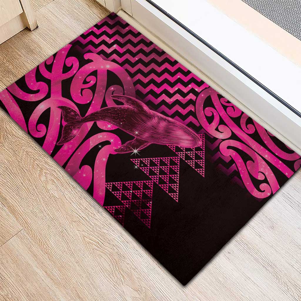 Humpback Whale Matariki New Zealand Rubber Doormat NZ Maori Paikea Poutama Luxury Pink LT14 - Polynesian Pride