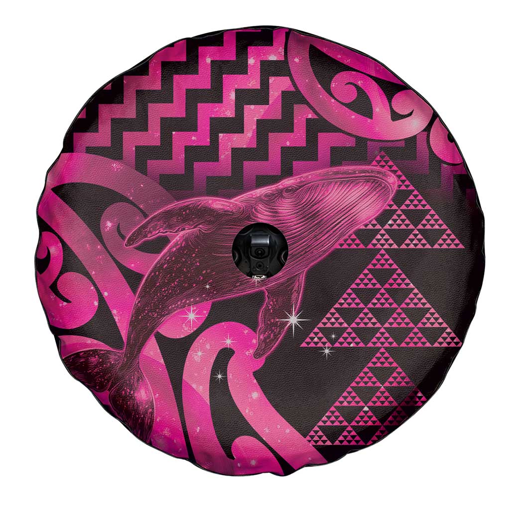 Humpback Whale Matariki New Zealand Spare Tire Cover NZ Maori Paikea Poutama Luxury Pink LT14 - Polynesian Pride