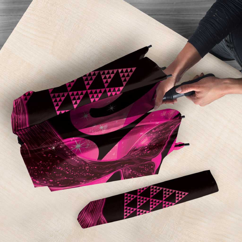 Humpback Whale Matariki New Zealand Umbrella NZ Maori Paikea Poutama Luxury Pink