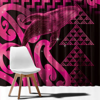Humpback Whale Matariki New Zealand Window Curtain NZ Maori Paikea Poutama Luxury Pink