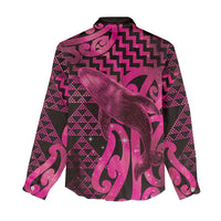 Humpback Whale Matariki New Zealand Women Casual Shirt NZ Maori Paikea Poutama Luxury Pink LT14 - Polynesian Pride