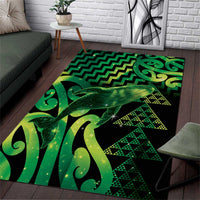 Humpback Whale Matariki New Zealand Area Rug NZ Maori Paikea Poutama Luxury Green