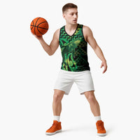 Humpback Whale Matariki New Zealand Basketball Jersey NZ Maori Paikea Poutama Luxury Green