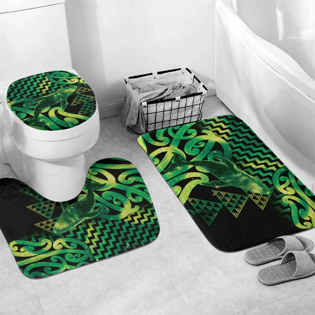 Humpback Whale Matariki New Zealand Bathroom Set NZ Maori Paikea Poutama Luxury Green