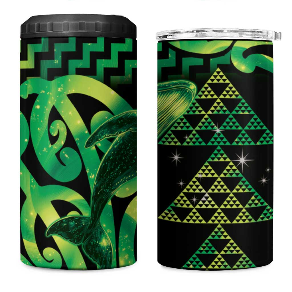 Humpback Whale Matariki New Zealand 4 in 1 Can Cooler Tumbler NZ Maori Paikea Poutama Luxury Green LT14 One Size: 16 oz Green - Polynesian Pride