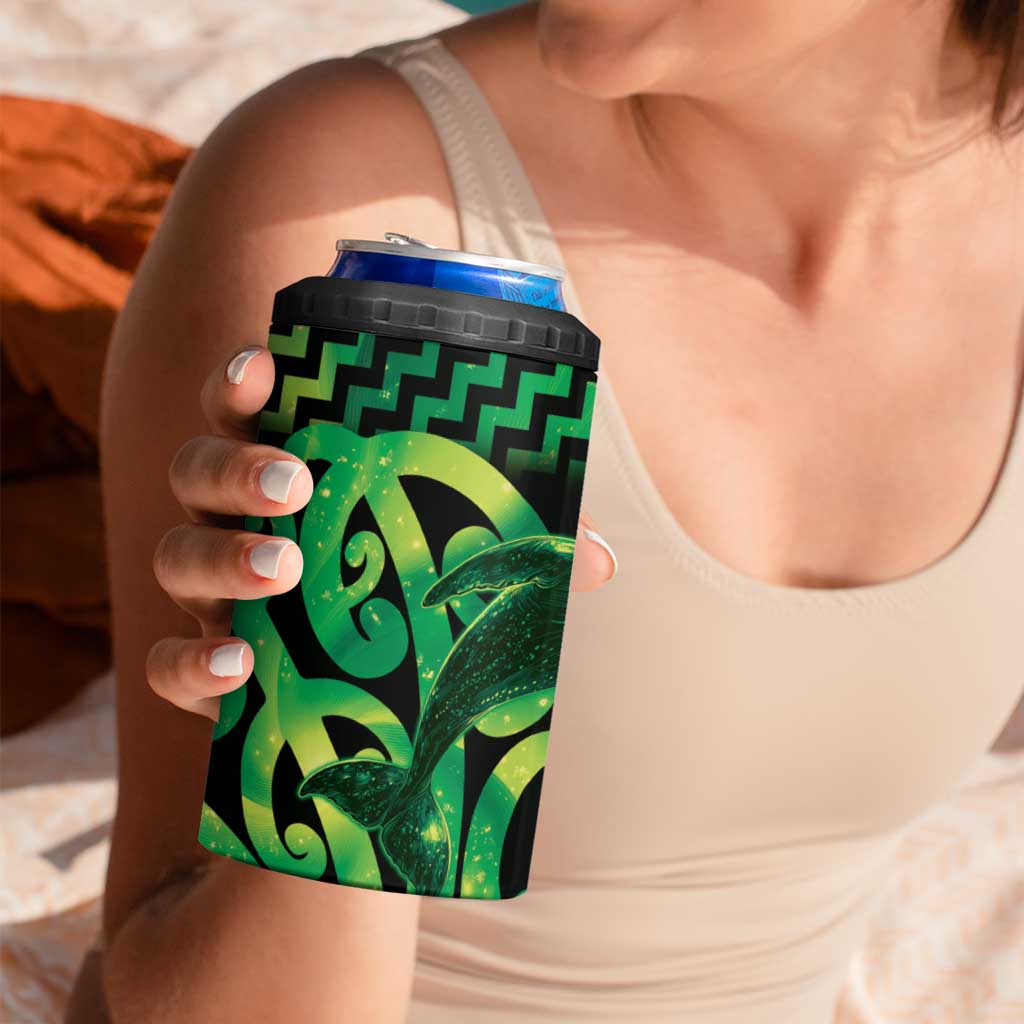Humpback Whale Matariki New Zealand 4 in 1 Can Cooler Tumbler NZ Maori Paikea Poutama Luxury Green LT14 - Polynesian Pride