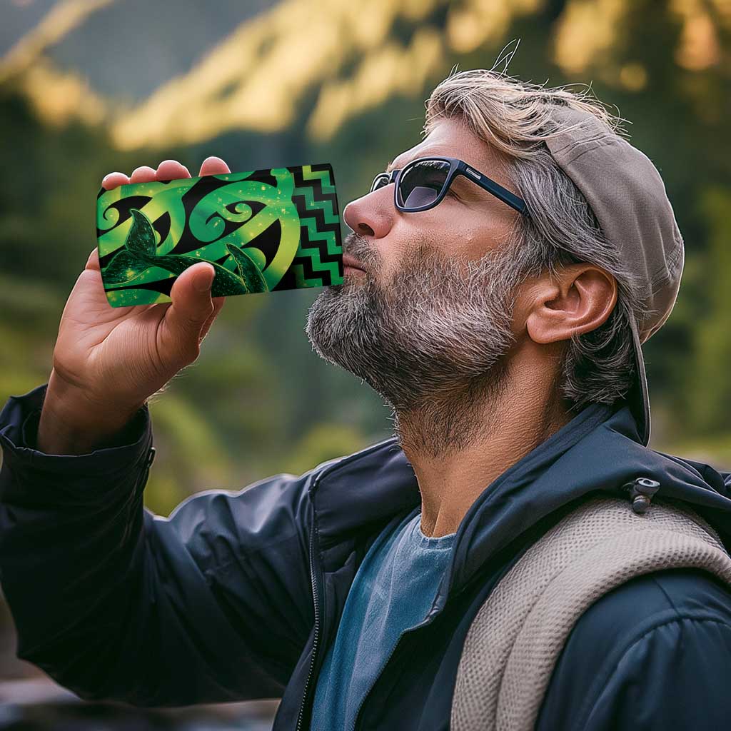 Humpback Whale Matariki New Zealand 4 in 1 Can Cooler Tumbler NZ Maori Paikea Poutama Luxury Green LT14 - Polynesian Pride