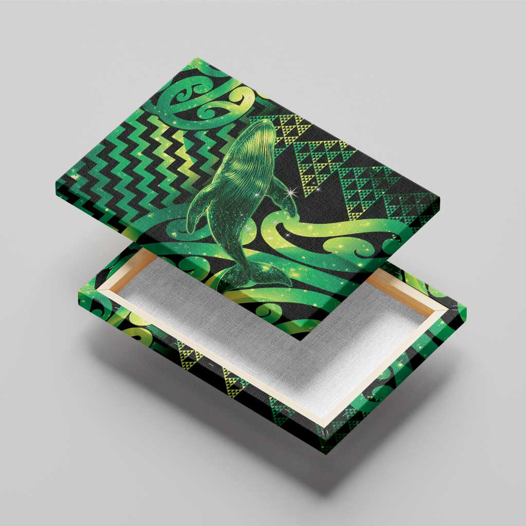Humpback Whale Matariki New Zealand Canvas Wall Art NZ Maori Paikea Poutama Luxury Green