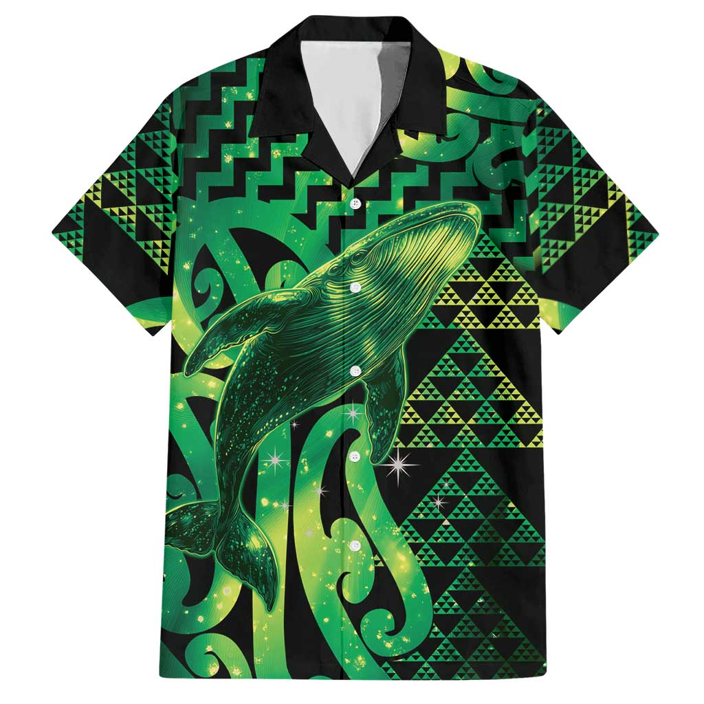 Humpback Whale Matariki New Zealand Hawaiian Shirt NZ Maori Paikea Poutama Luxury Green LT14 Green - Polynesian Pride