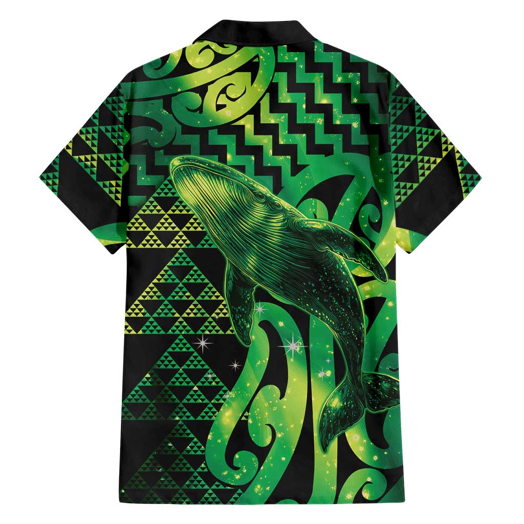 Humpback Whale Matariki New Zealand Hawaiian Shirt NZ Maori Paikea Poutama Luxury Green LT14 - Polynesian Pride
