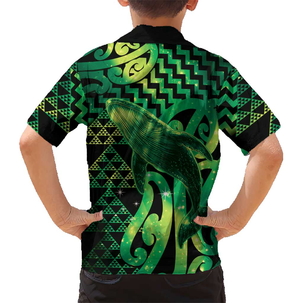 Humpback Whale Matariki New Zealand Hawaiian Shirt NZ Maori Paikea Poutama Luxury Green LT14 - Polynesian Pride