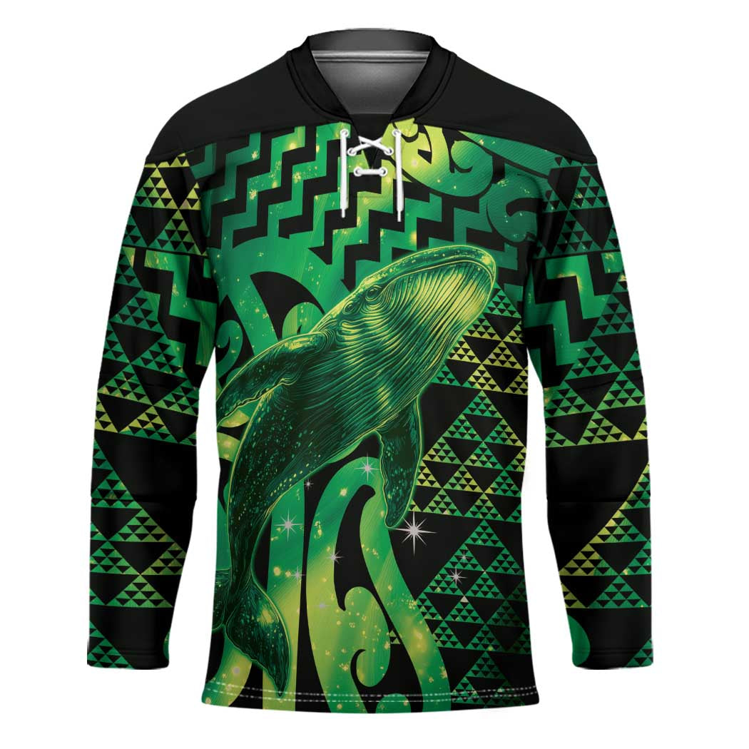 Humpback Whale Matariki New Zealand Hockey Jersey NZ Maori Paikea Poutama Luxury Green LT14 Unisex Green - Polynesian Pride