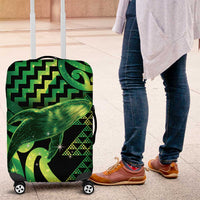 Humpback Whale Matariki New Zealand Luggage Cover NZ Maori Paikea Poutama Luxury Green LT14 Green - Polynesian Pride