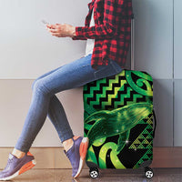 Humpback Whale Matariki New Zealand Luggage Cover NZ Maori Paikea Poutama Luxury Green LT14 - Polynesian Pride