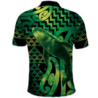 Humpback Whale Matariki New Zealand Polo Shirt NZ Maori Paikea Poutama Luxury Green LT14 - Polynesian Pride