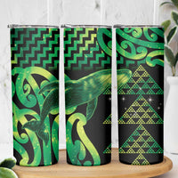 Humpback Whale Matariki New Zealand Skinny Tumbler NZ Maori Paikea Poutama Luxury Green LT14 - Polynesian Pride