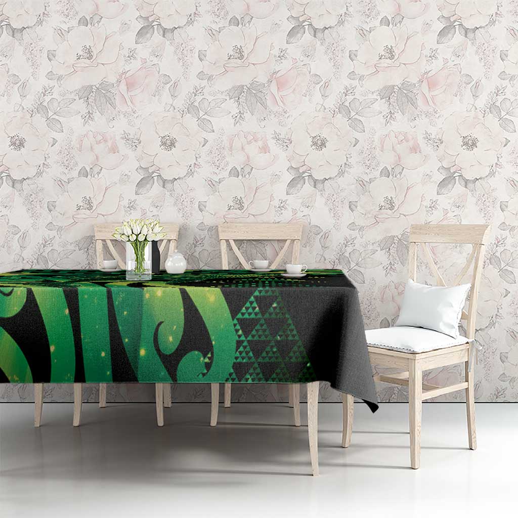 Humpback Whale Matariki New Zealand Tablecloth NZ Maori Paikea Poutama Luxury Green