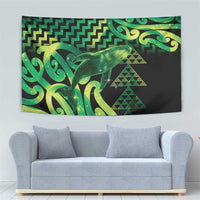 Humpback Whale Matariki New Zealand Tapestry NZ Maori Paikea Poutama Luxury Green