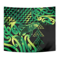 Humpback Whale Matariki New Zealand Tapestry NZ Maori Paikea Poutama Luxury Green