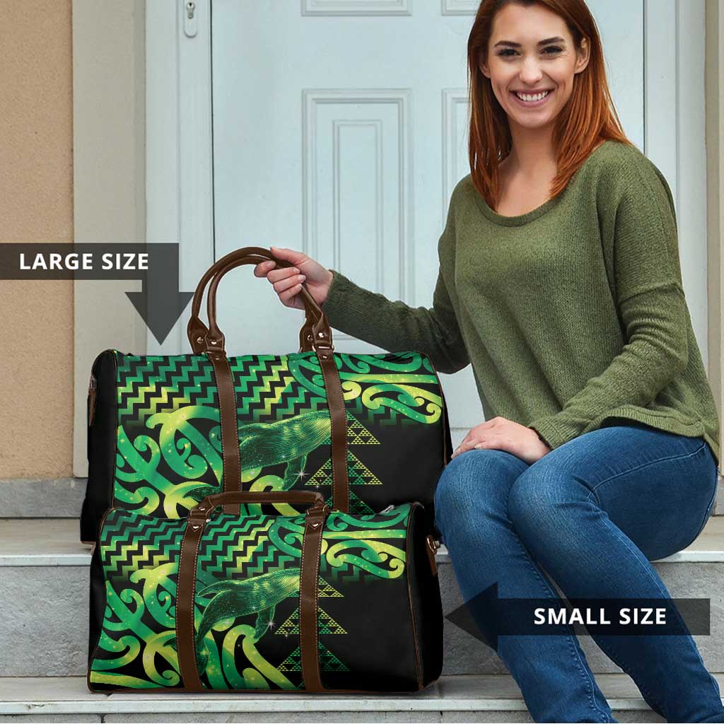 Humpback Whale Matariki New Zealand Travel Bag NZ Maori Paikea Poutama Luxury Green