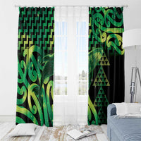 Humpback Whale Matariki New Zealand Window Curtain NZ Maori Paikea Poutama Luxury Green